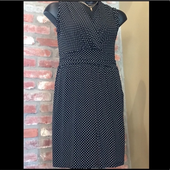 Cinched Waist Dotted Dress - Picture 1 of 5